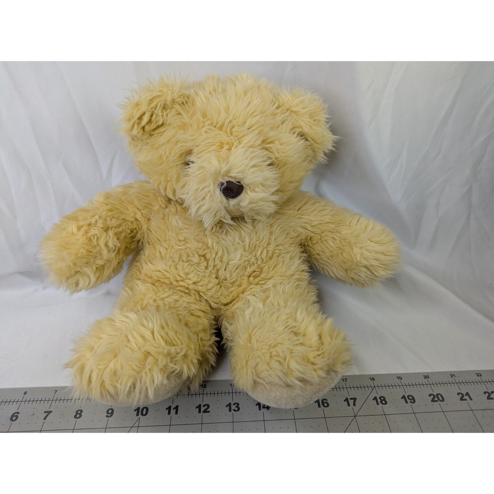 Chrisha‎ Playful Plush Yellow Bear Plush 13 Inch 1980s Stuffed Animal Toy